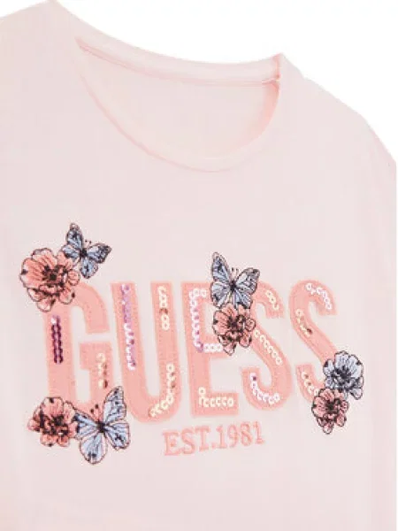 Guess T-shirt Regular Fit ružičasta