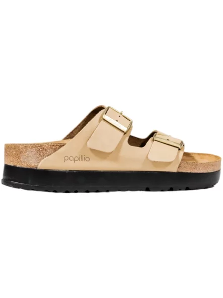 Sandály Birkenstock na platformě béžové