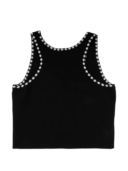 Подрязан топ Chrome Hearts с принт със сърца черно