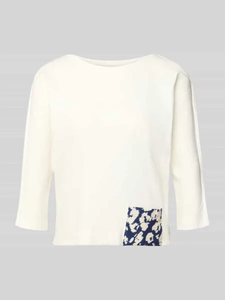 T-shirt o kroju regular fit z detalem z logo Marc Cain biała