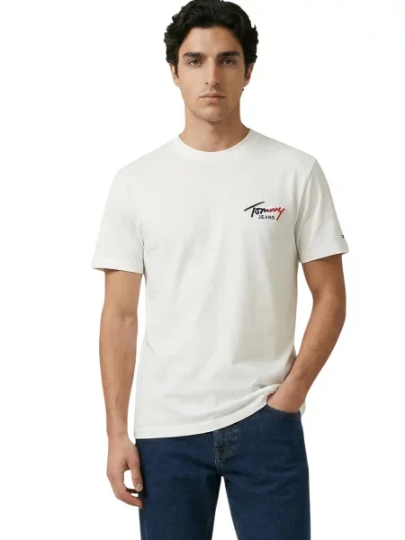 Tricou Tommy Hilfiger Jeans alb