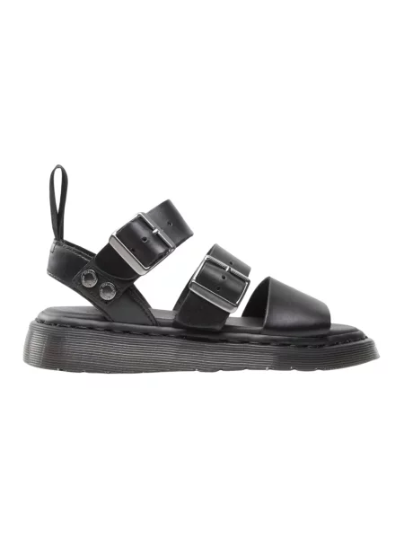 Sandały Dr. Martens skórzane z paskiem czarne