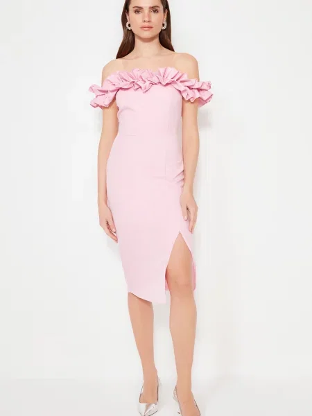 Rochie midi Trendyol roz