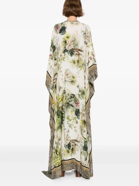 Rochie Elie Saab din șifon cu imagine verde