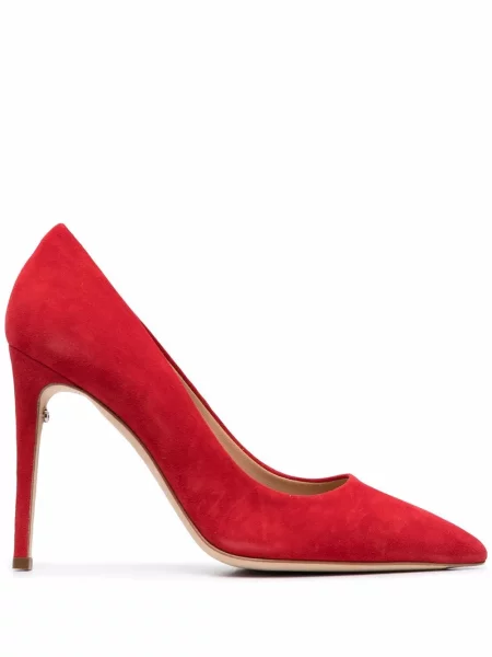 Pantofi cu toc Ferragamo din piele de căprioară roșu