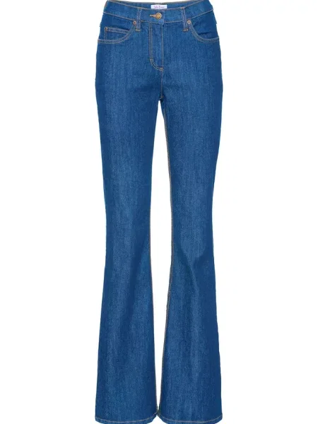 Jeansy ze stretchem o kroju bootcut mid waist niebieskie