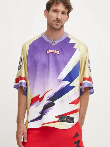 Тениска adidas Originals TEAM JERSEY с десен жълто