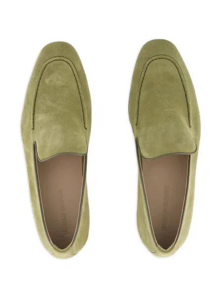 Pantofi loafer Manolo Blahnik din piele de căprioară verde