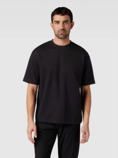 T-shirt o kroju oversized z obniżonymi ramionami model ‘OSCAR’ Selected Homme czarna