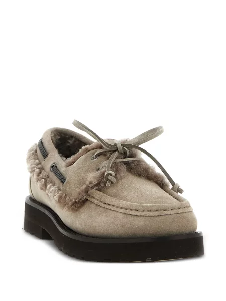 Loafersy Brunello Cucinelli zamszowe szare