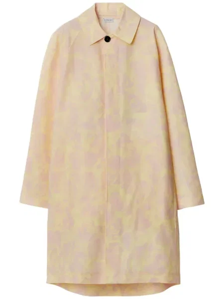 Tafta płaszcz Burberry z nadrukiem różowy