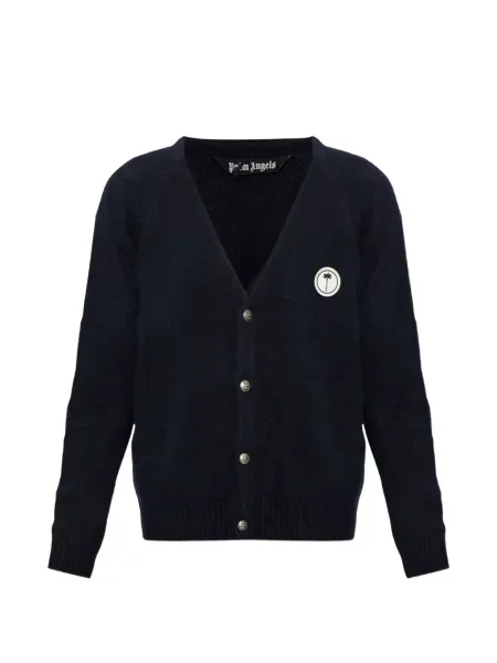 Cardigan Palm Angels tricotate cu autograf albastru