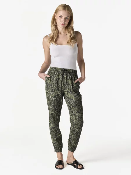 KOROSHI Pantaloni / kaki / închis verde