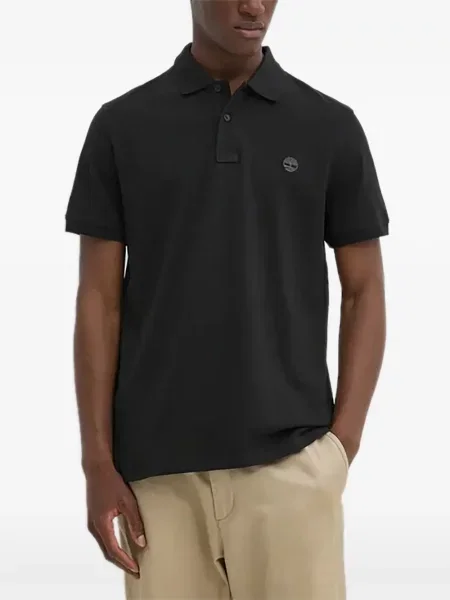 Tricou polo Timberland cu autograf negru
