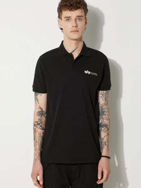 Koszulka Alpha Industries Basic Polo Small Logo black czarne