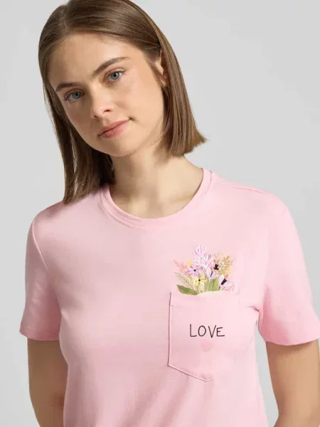 T-shirt o kroju regular fit z czystej bawełny model POLLY' Only różowa