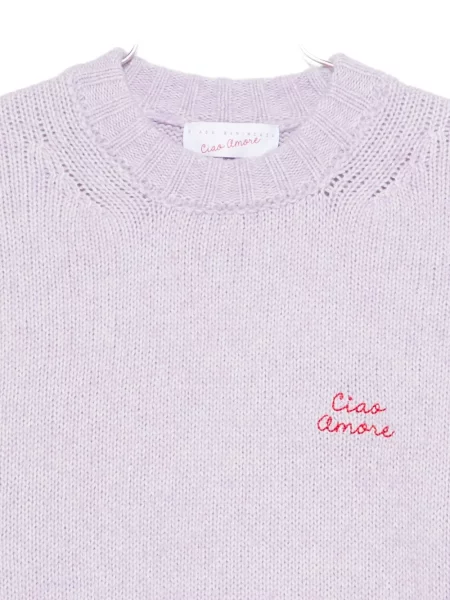 Pulover Giada Benincasa cu decolteu rotund violet