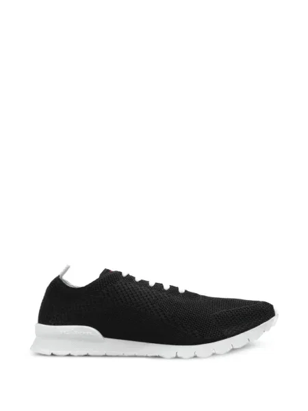 Sneakerși Kiton cu șireturi tricotate negru