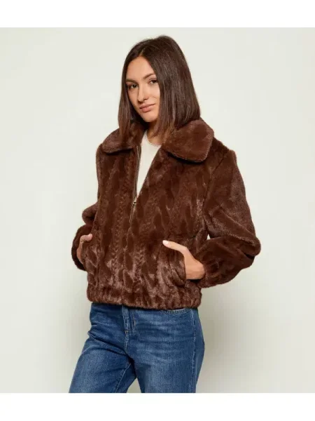 Palton de blană Liu Jo cu blană maro