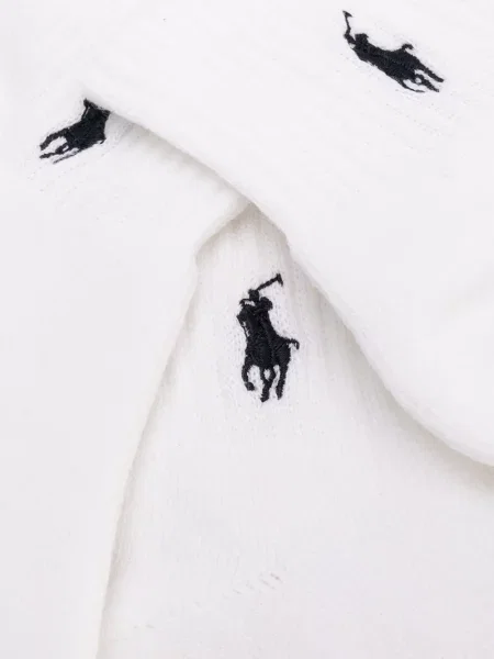 Zkrácené žebrované květinové ponožky Polo Ralph Lauren černé