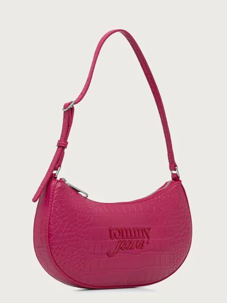 Geanta hobo Tommy Jeans din piele roz
