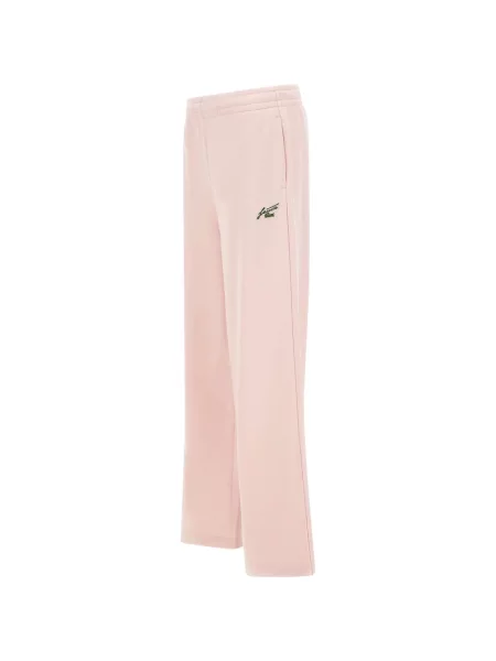 Hanorac din fleece Lacoste din fleece evazat roz