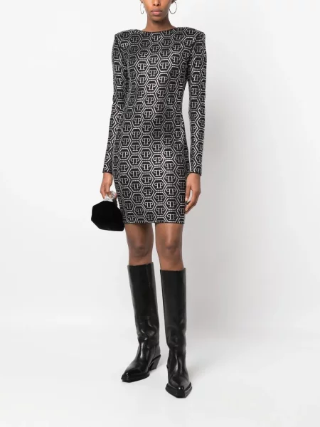 Mini suknelė Philipp Plein su blizgučiais juoda