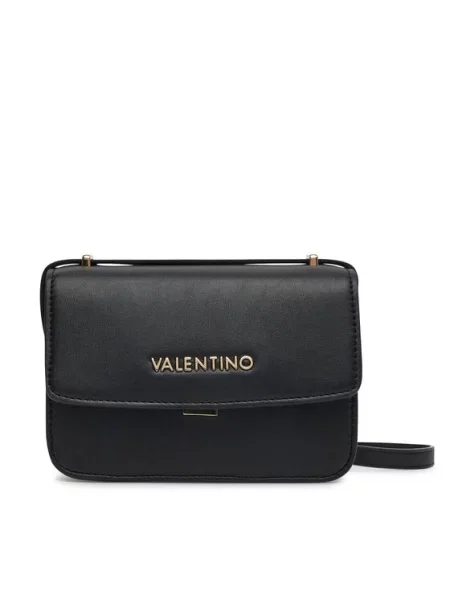 Lniana torebka Valentino czarna