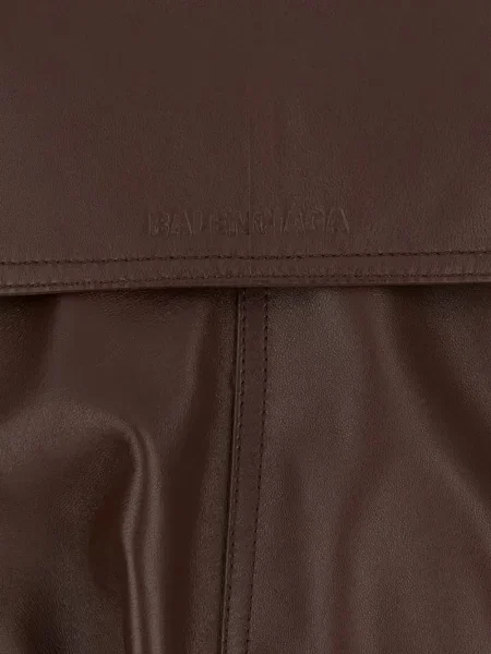Gulerat geanta de piele Balenciaga maro