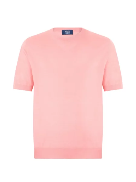 Scurt tricou Fedeli cu decolteu rotund roz
