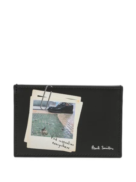 Portofel Paul Smith din piele cu imagine negru