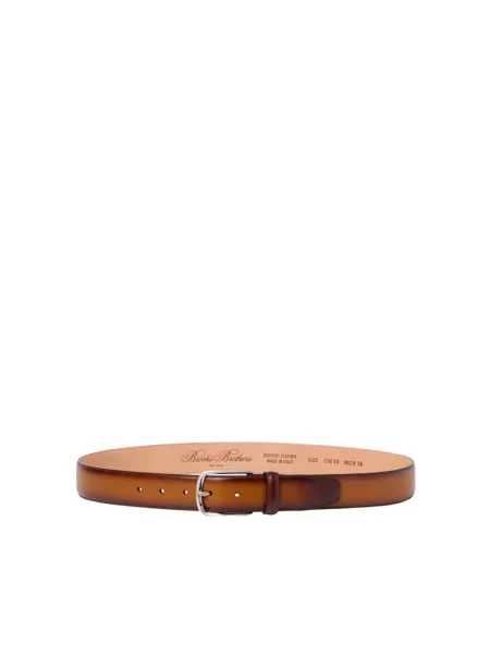 Pasek Brooks Brothers skórzany brązowy