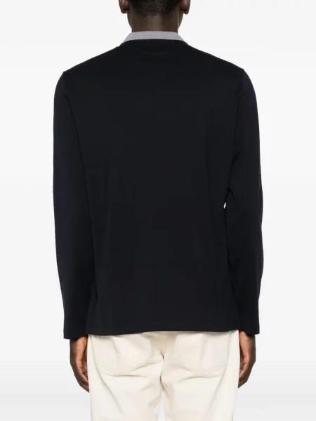Lung tricou polo Brunello Cucinelli albastru