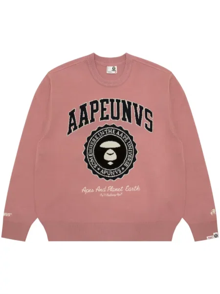 Pulover Aape By A Bathing Ape cu broderie roz
