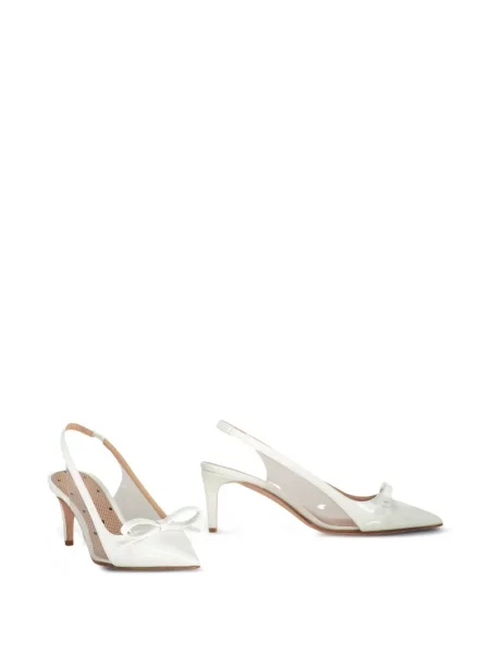 Pantofi cu toc Red(v) cu funde slingback alb