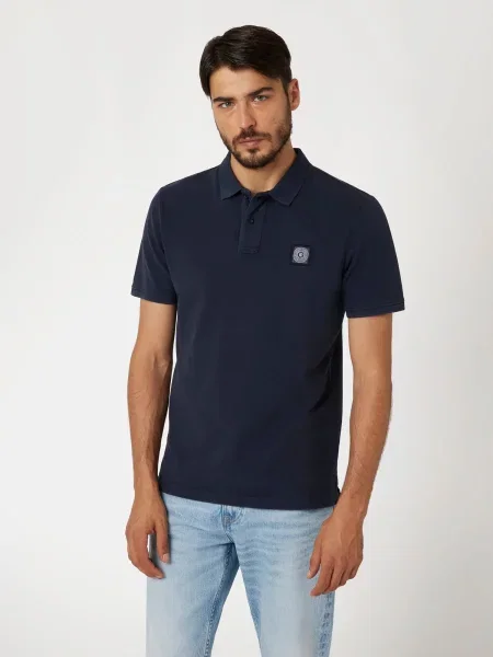 Guess Tricou polo Bleumarin albastru