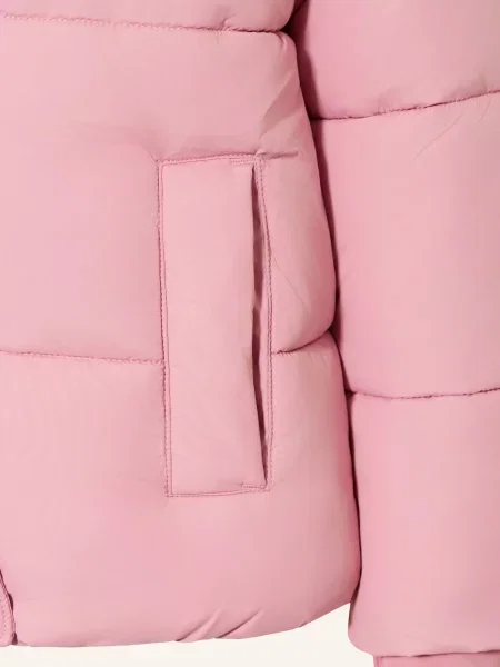 Abercrombie & Fitch Kurtka Pikowana Z Odpinanym Sztucznym Futrem rosa