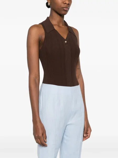 Kołnierzykowy koszulka polo Sandro brązowa