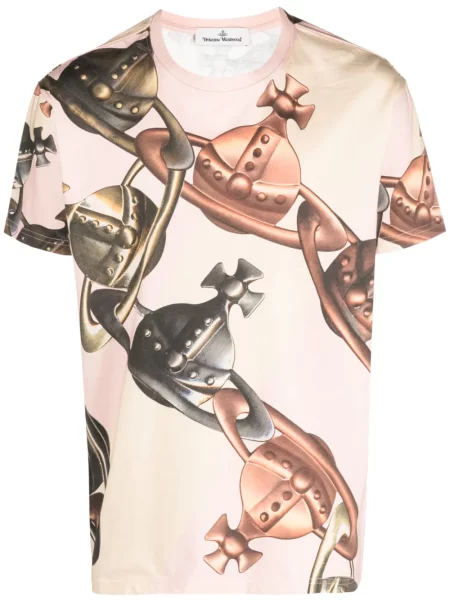 Tricou Vivienne Westwood cu imagine scurt roz