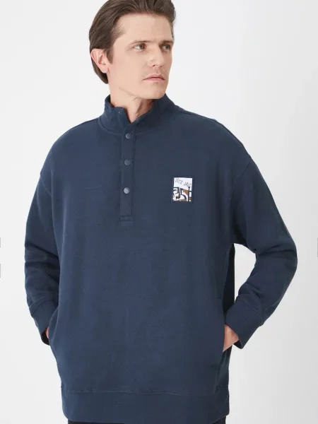 Суитчър Medicine с принт тъмносиньо