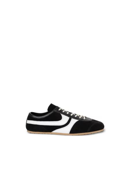 Sneakersy Dries Van Noten zamszowe w paski czarne