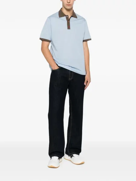 Scurt tricou polo Kiton albastru