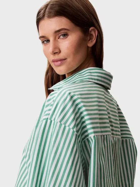 Рубашка Calvin Klein в полоску зеленая