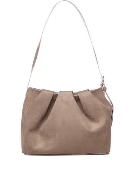 Torebka Themoirè na sprzączkę brązowa