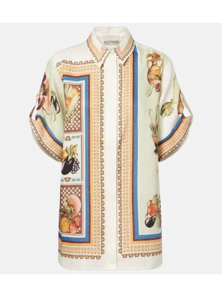 Cămașă Alemais de in cu imagine