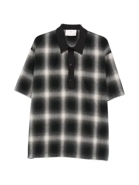 Kratak polo majica Song For The Mute karirana crna