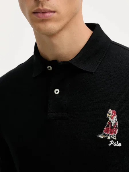 Поло Polo Ralph Lauren с аппликацией черное