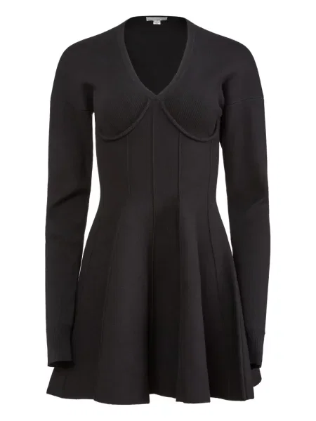 Rochie mini Fleur Du Mal cu decolteu în V de costum negru