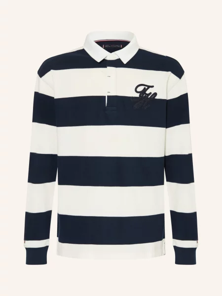Tommy Hilfiger Rugbyové Tričko tmavě modrá bílá