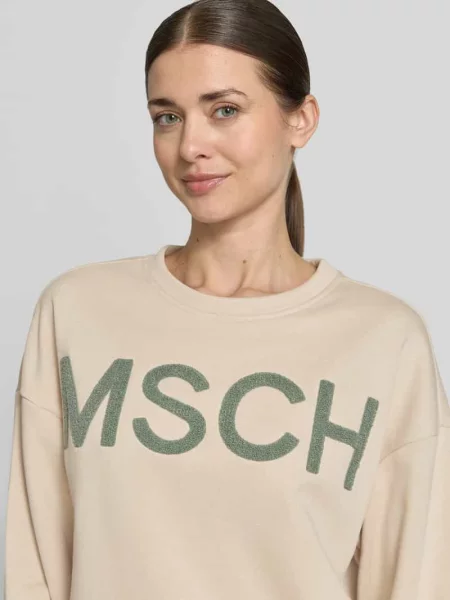 Bluza z wyhaftowanym logo model „Mela Briena” Msch Copenhagen beżowa
